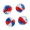 1 1/4" Mini Patriotic Red, White & Blue Vinyl Porcupine Balls 36 Pieces